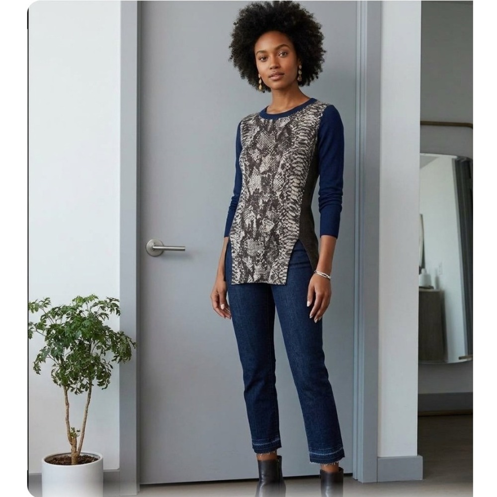 Rare MARKUS LUPFER Merino Wool Snakeskin Print Sweater Size XS